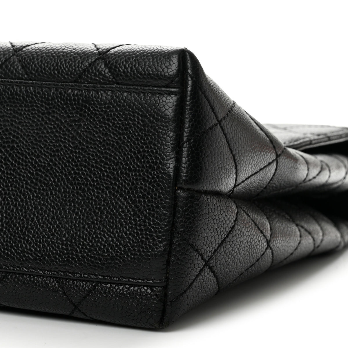 Caviar Quilted Jumbo Kelly Flap Black