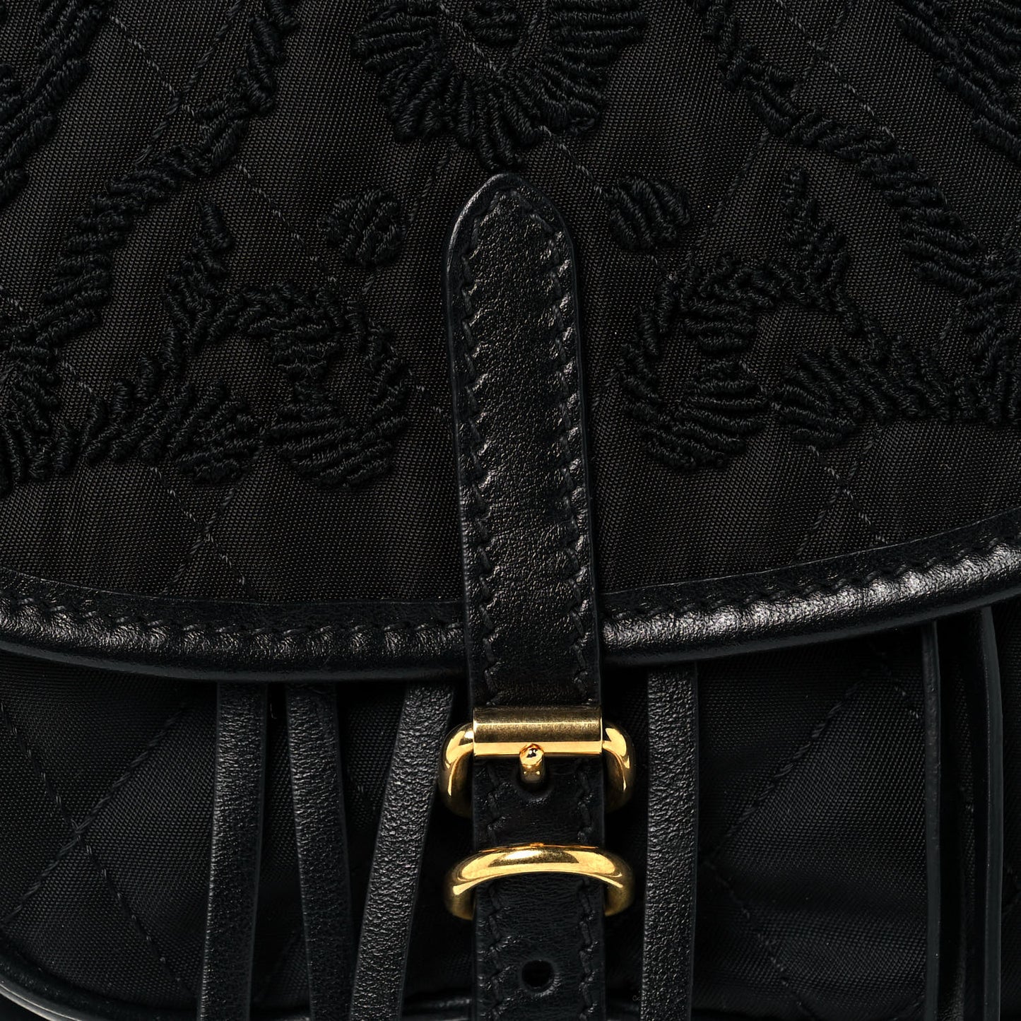 Nylon Embroided Corsaire Belt Bag Black