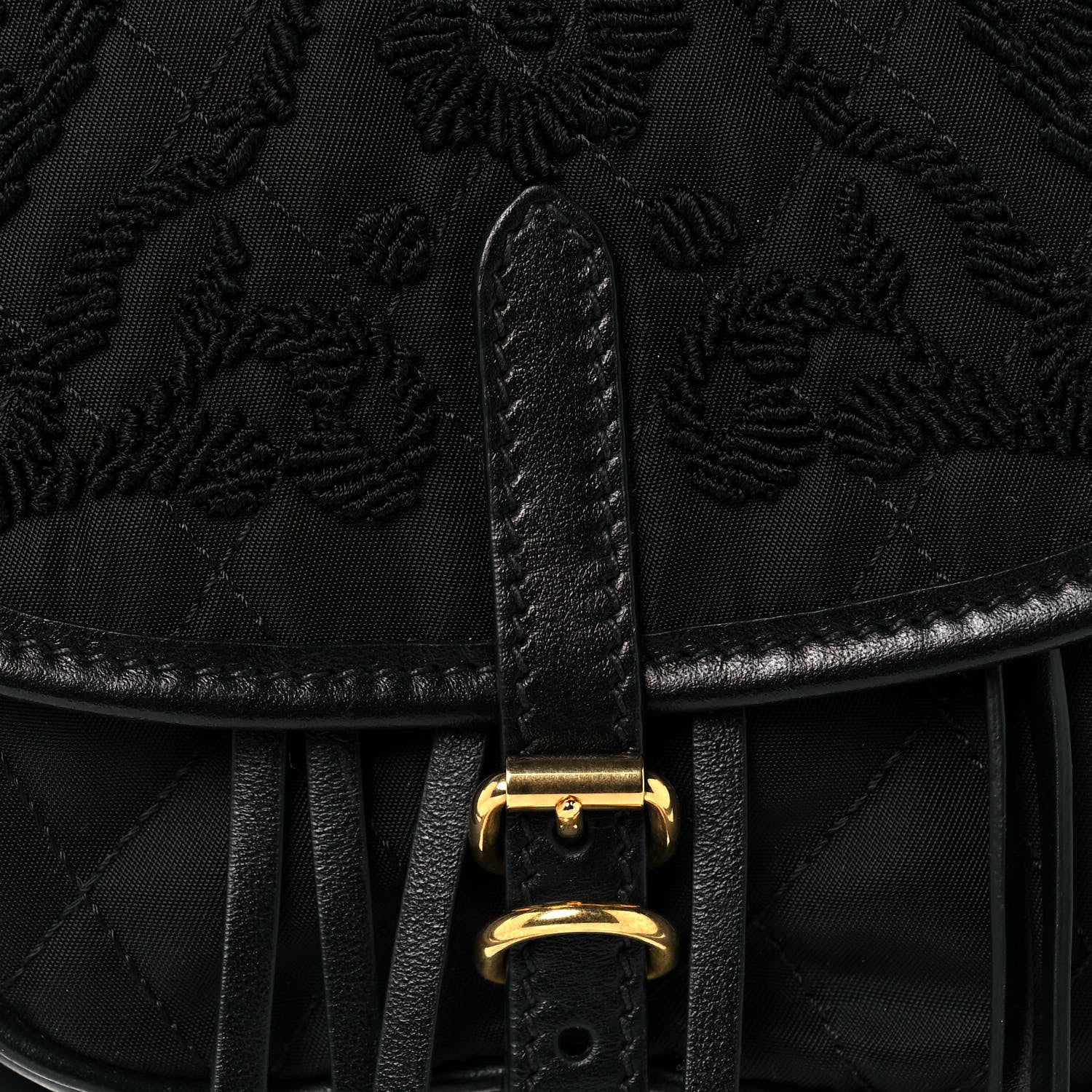 Prada Nylon Embroided Corsaire Belt Bag Black 7 of 11