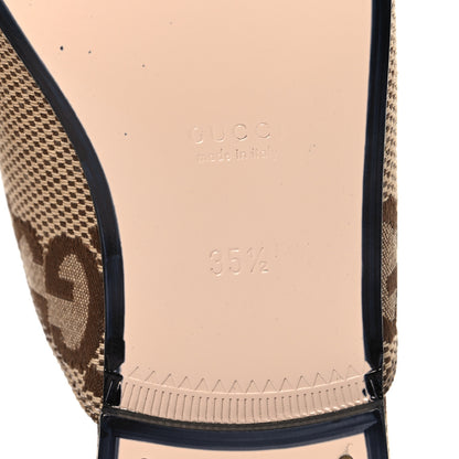 Gucci Monogram Jumbo GG Malaga Kid Womens Princetown Slippers 35.5 Camel Ebony New Acero Beige 8 of 10