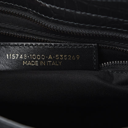 Balenciaga Calfskin Crocodile Embossed Classic Hardware City Black 6 of 9