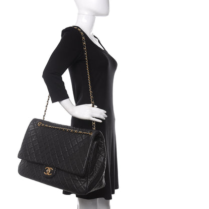 Chanel Calfskin Quilted XXL Travel Flap Bag Black 2 of 11