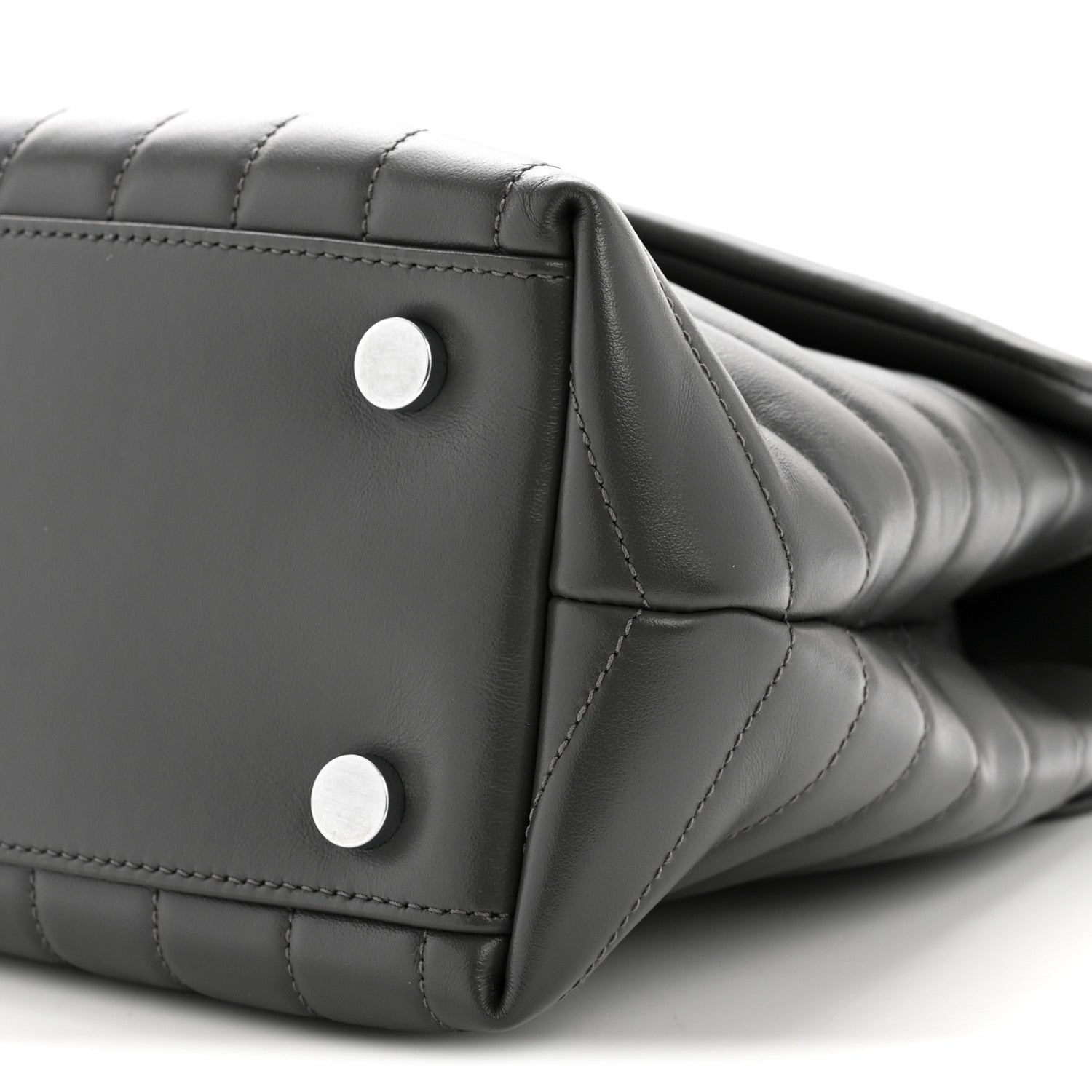 Saint Laurent Calfskin Y Quilted Monogram Medium LouLou Satchel Storm 10 of 13