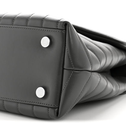Saint Laurent Calfskin Y Quilted Monogram Medium LouLou Satchel Storm 10 of 13