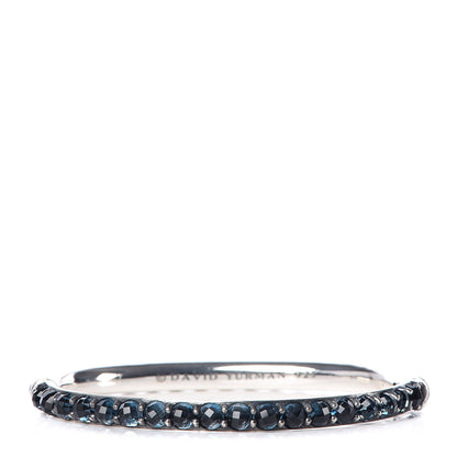 David Yurman Sterling Silver Blue Topaz Berries Cable Bangle Bracelet 1 of 5