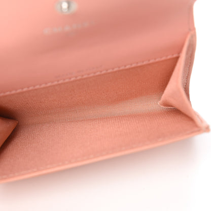 Chanel Goatskin Camellia Embossed Card Holder Wallet Light Pink 4 of 8