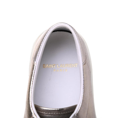 Saint Laurent Metallic Calfskin Court Sneakers 37.5 Pale Gold 7 of 16