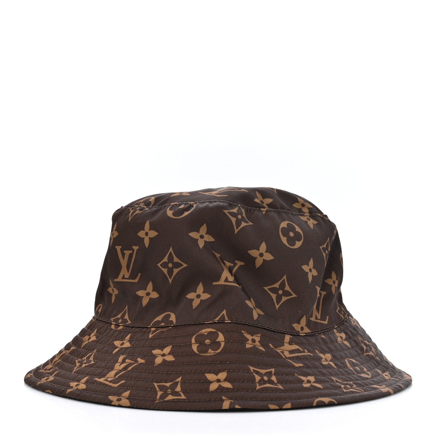 Louis Vuitton Nylon Monogram Reversible Bob Bucket Hat S Brown Black 1 of 12