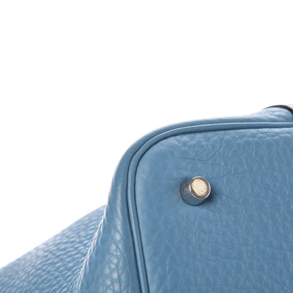 Hermes Taurillon Clemence Picotin 22 MM Blue Jean 10 of 13