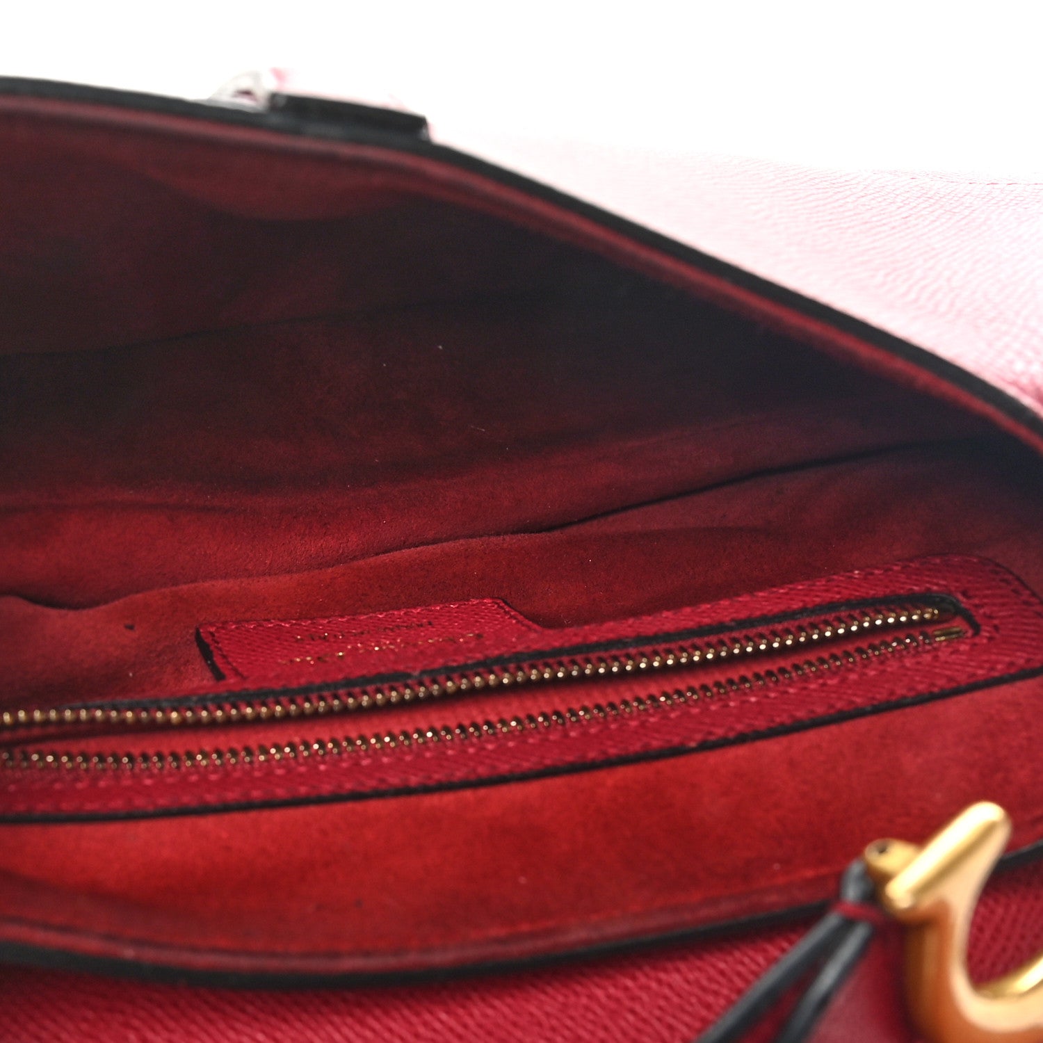 Christian Dior Grained Calfskin Saddle Bag Red 5 of 12