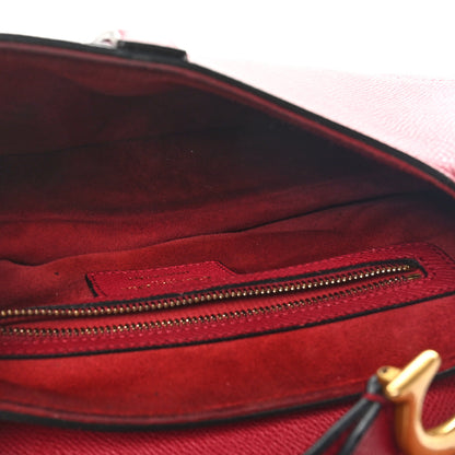 Christian Dior Grained Calfskin Saddle Bag Red 5 of 12