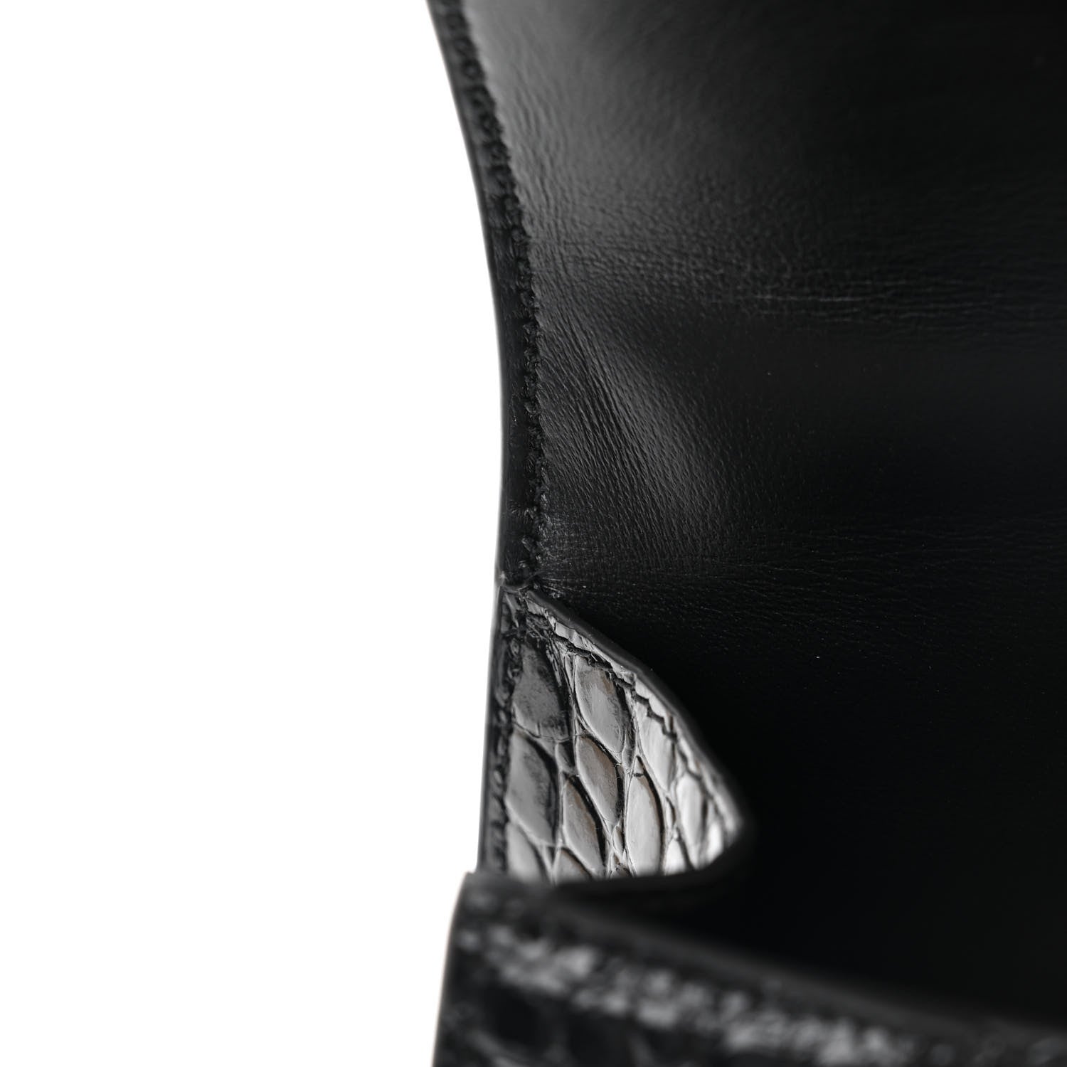 Balenciaga Shiny Calfskin Strass Monochrome Crocodile Embossed Hourglass Top Handle Bag XS Black 13 of 13