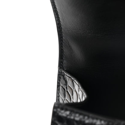 Balenciaga Shiny Calfskin Strass Monochrome Crocodile Embossed Hourglass Top Handle Bag XS Black 13 of 13