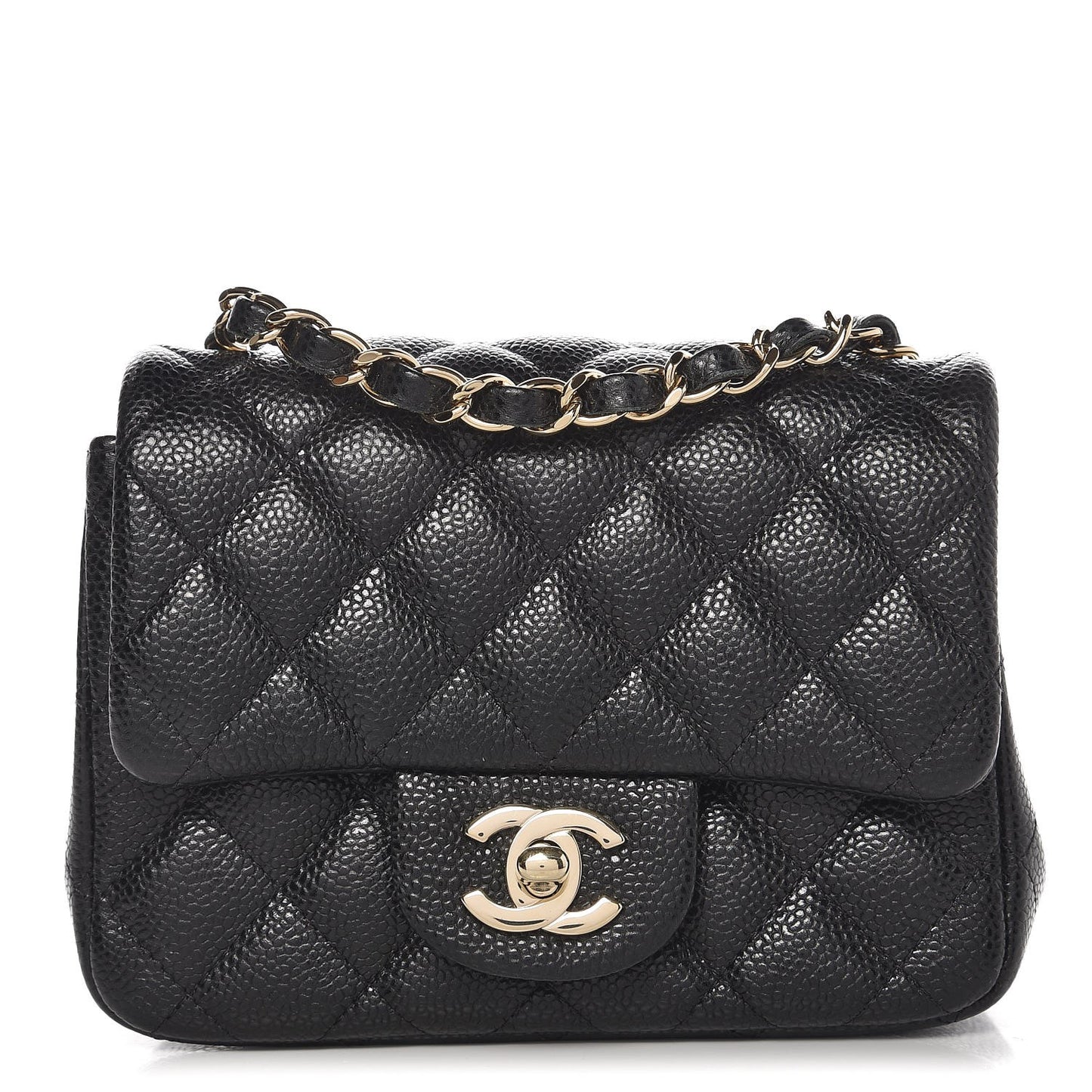 Caviar Quilted Mini Square Flap Black