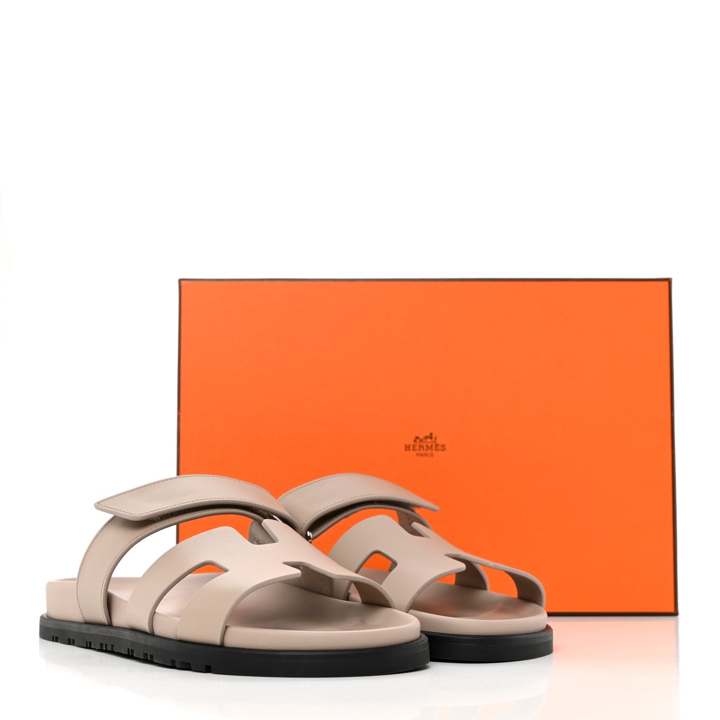 Calfskin Womens Chypre Sandals 37.5 Beige Mastic
