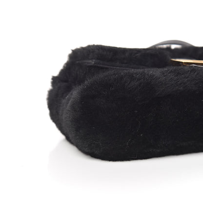 Fendi Shearling Shiny Nappa Micro Baguette Black 8 of 10
