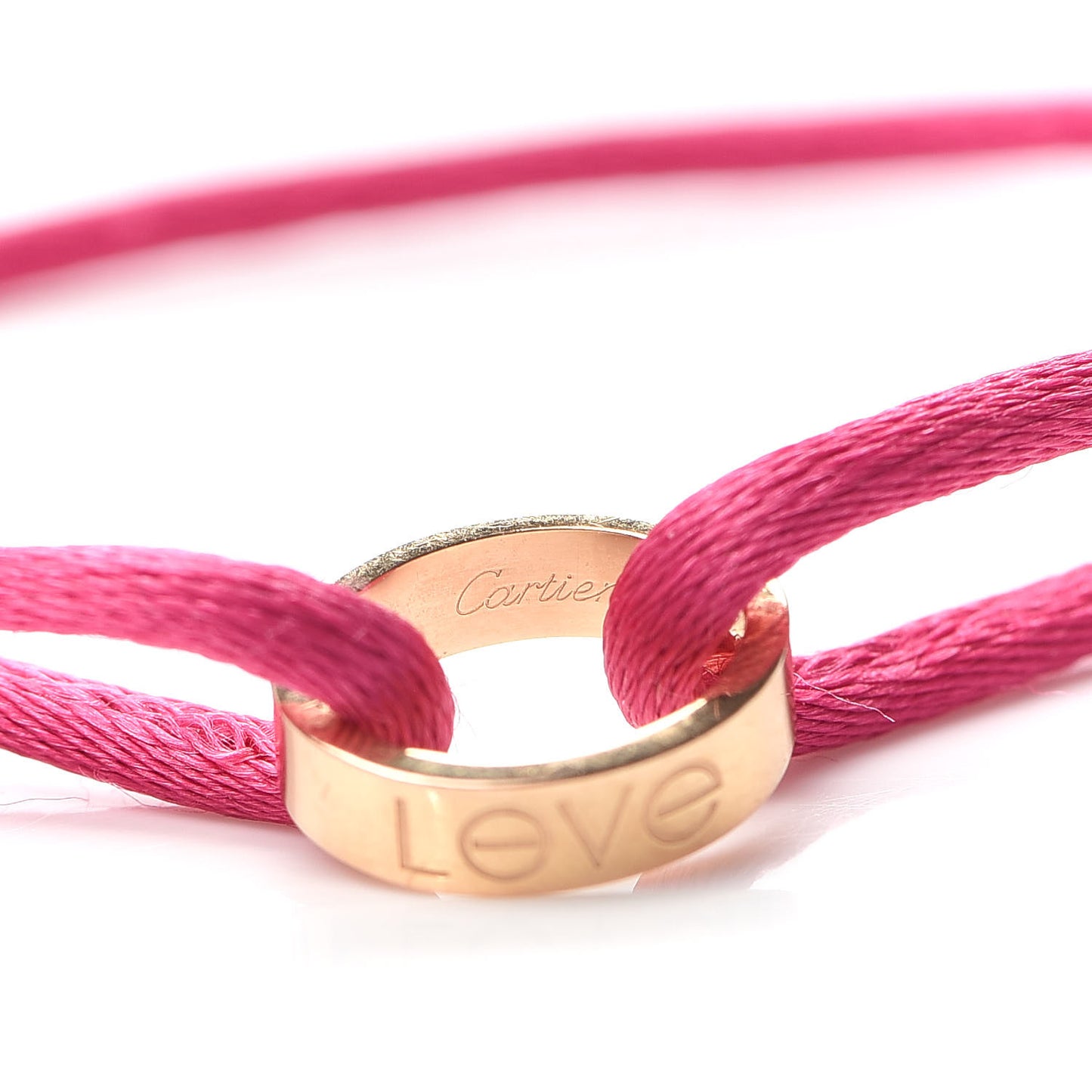 18K Pink Gold Charity LOVE Adjustable Cord Bracelet Pink