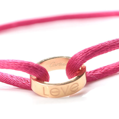 Cartier 18K Pink Gold Charity LOVE Adjustable Cord Bracelet Pink 5 of 6