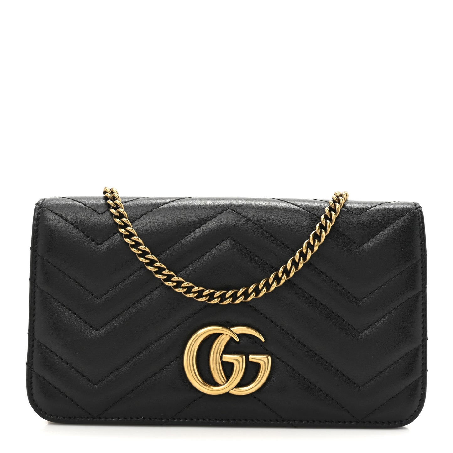 Calfskin Matelasse GG Marmont Mini Bag Black