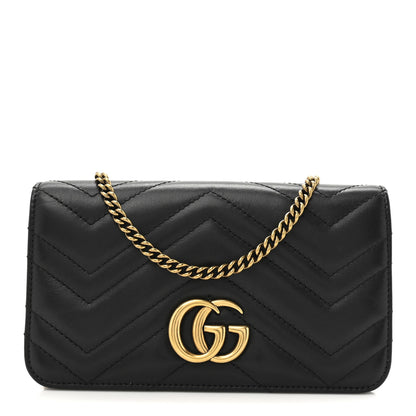 Gucci Calfskin Matelasse GG Marmont Mini Bag Black 1 of 11