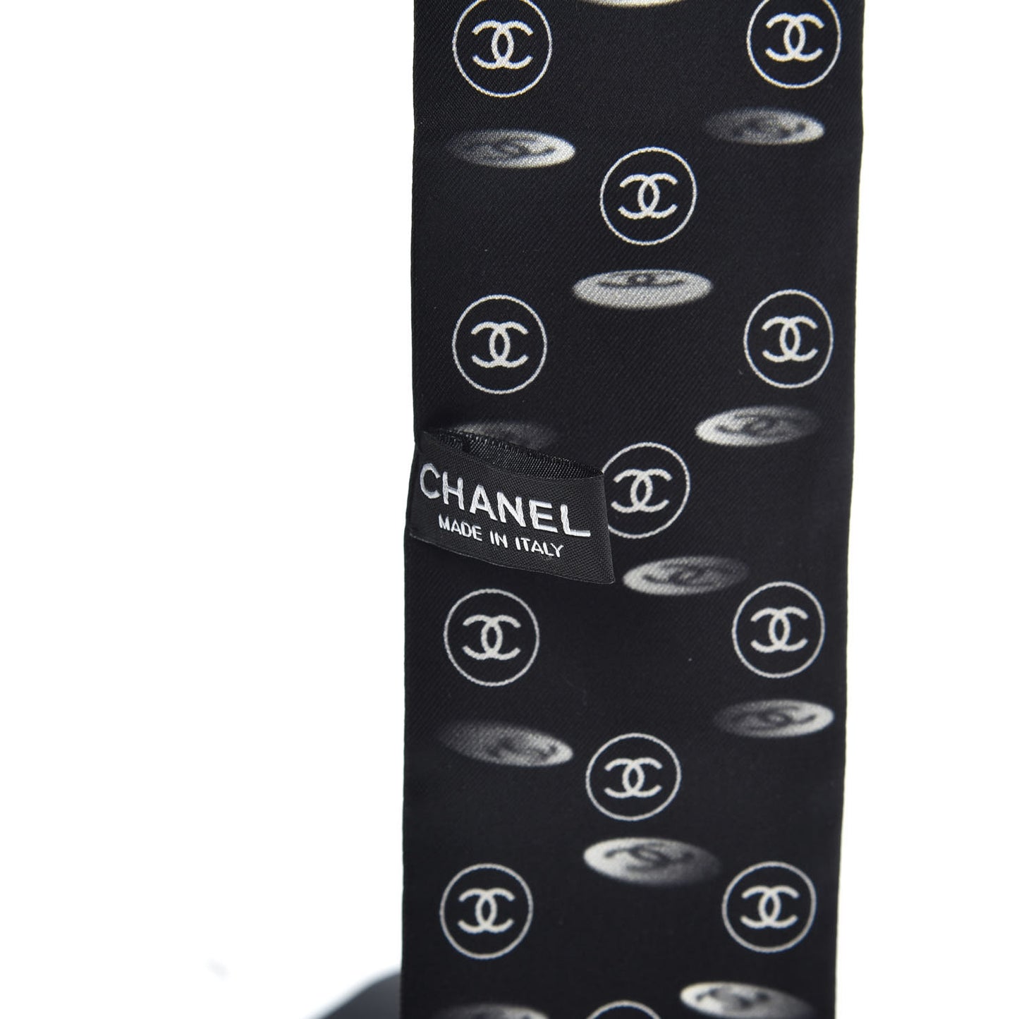 Silk CC Slim Bandeau Scarf Black