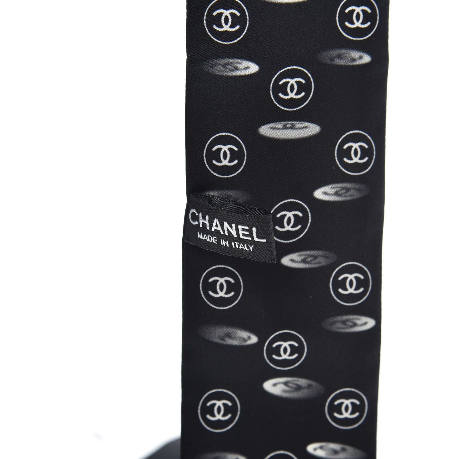 Chanel Silk CC Slim Bandeau Scarf Black 3 of 3