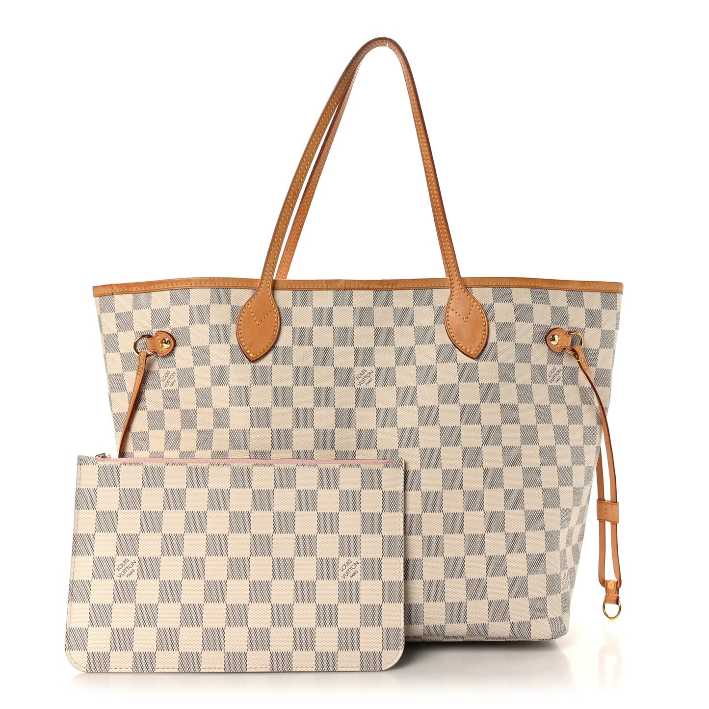 Damier Azur Neo Neverfull MM Rose Ballerine