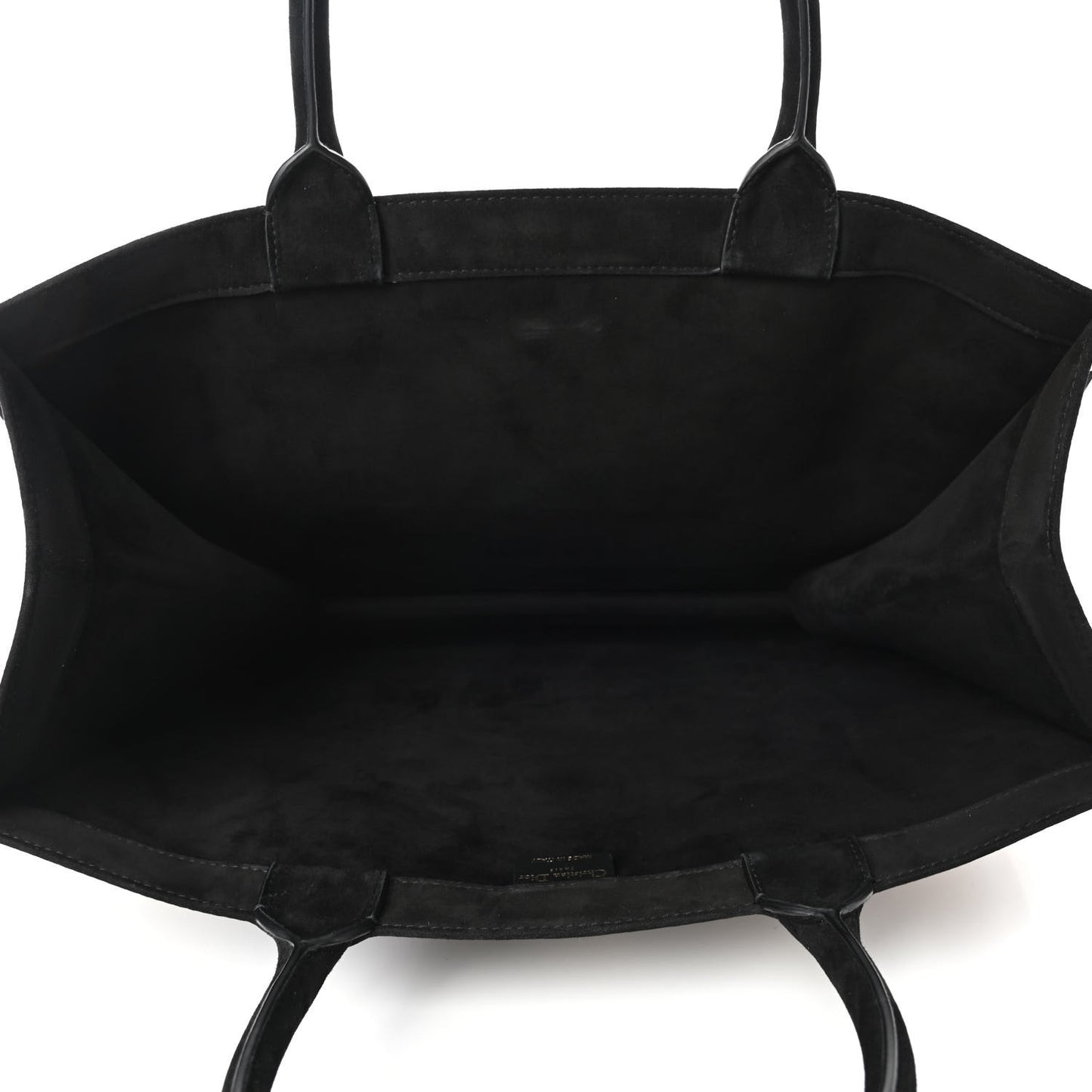 Suede Floral Hand Painted Large Book Tote Black