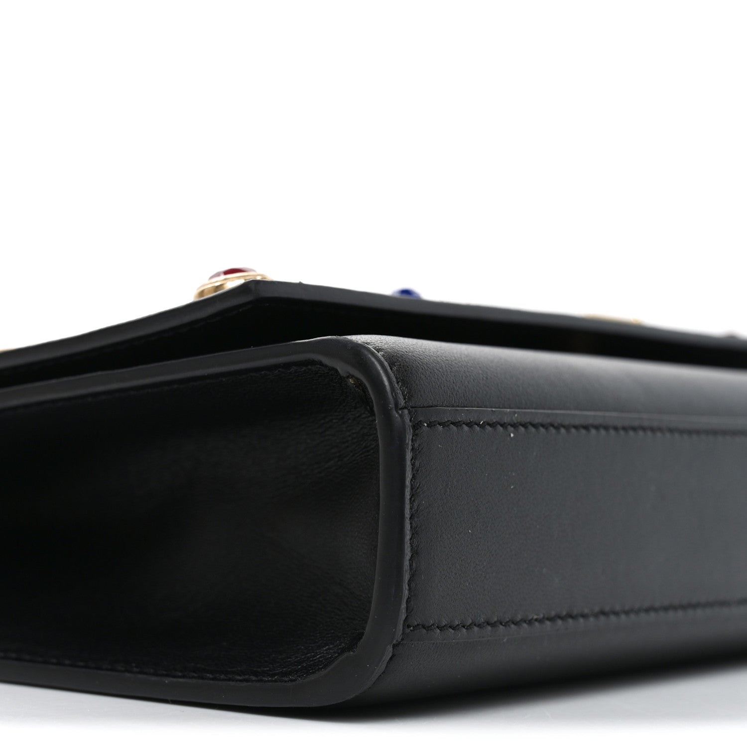 Saint Laurent Calfskin Crystal Medium Monogram Kate Satchel Black 8 of 9
