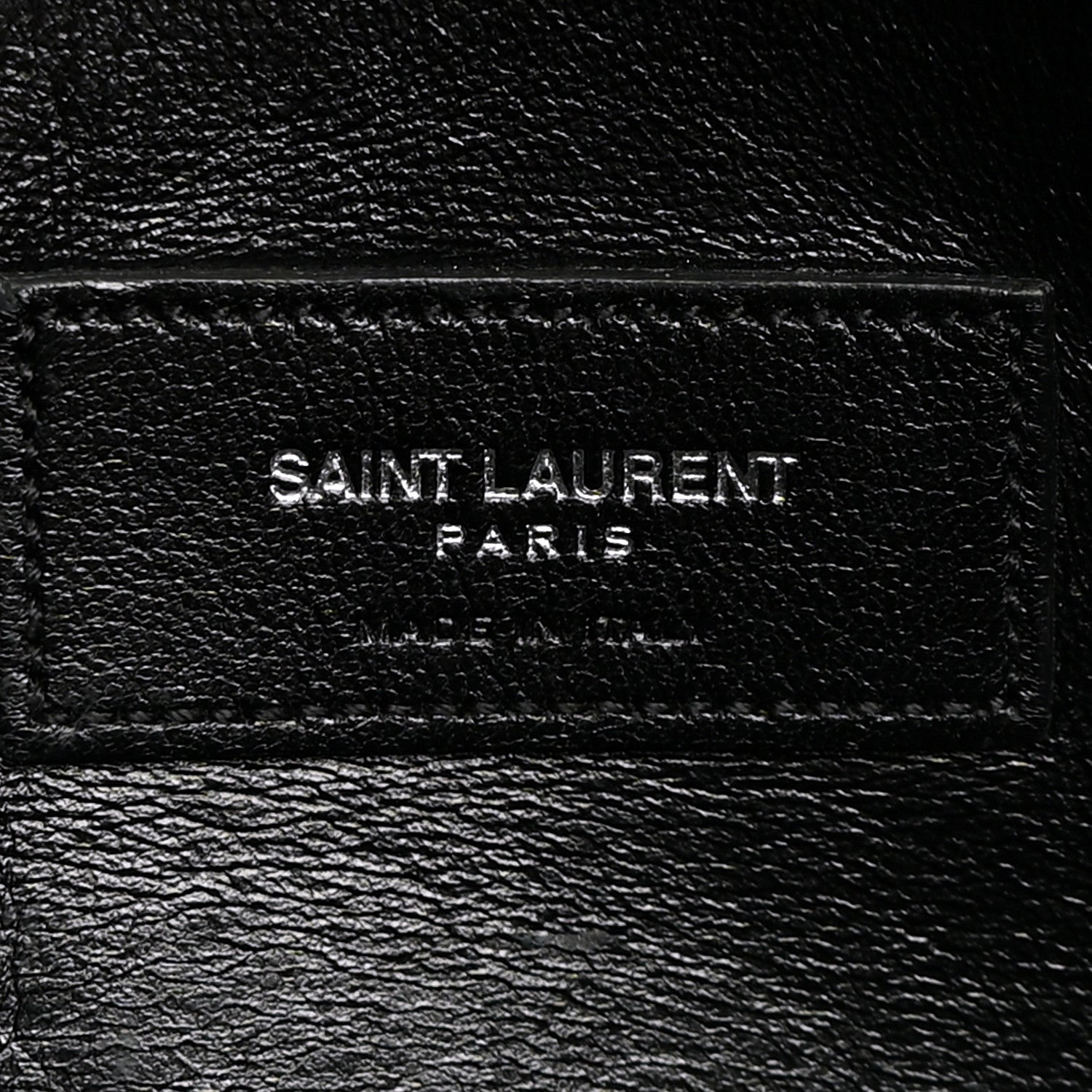 Saint Laurent Calfskin Crocodile Embossed Medium West Hollywood Monogram Fold-Over Grey 7 of 12