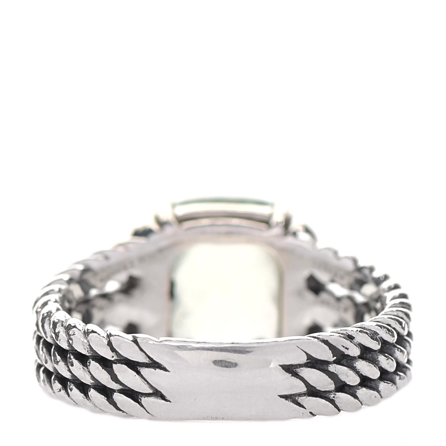 Sterling Silver Diamond Prasiolite 10mm Petite Wheaton Ring 50 5.5
