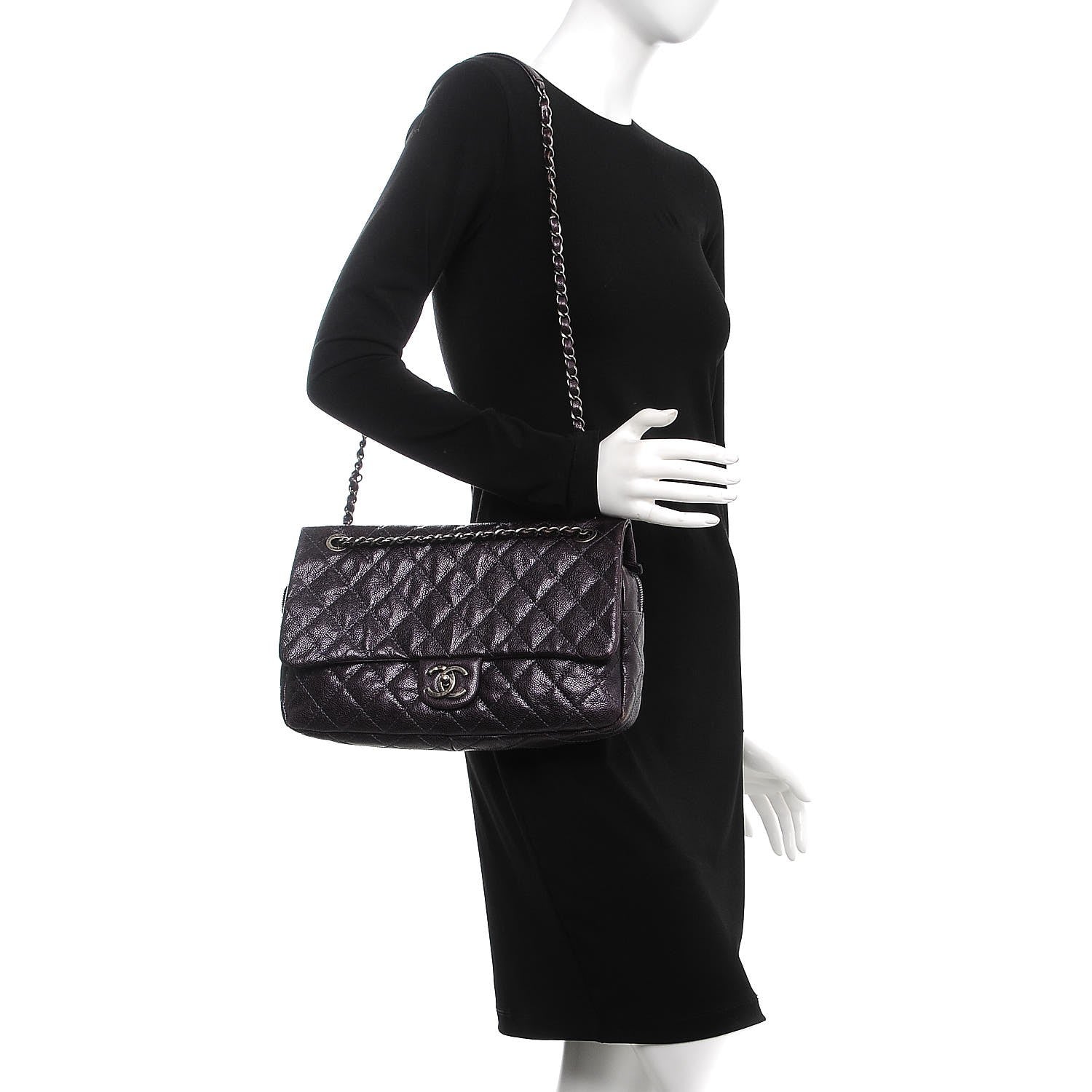 Chanel Iridescent Caviar Quilted Large Chic Flap Violet 2 of 8