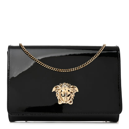 Versace Patent Palazzo Medusa Chain Evening Bag Black 1 of 12