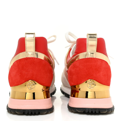 Louis Vuitton Suede Calfskin Run Away Sneakers 38.5 Rouge Pink 4 of 19
