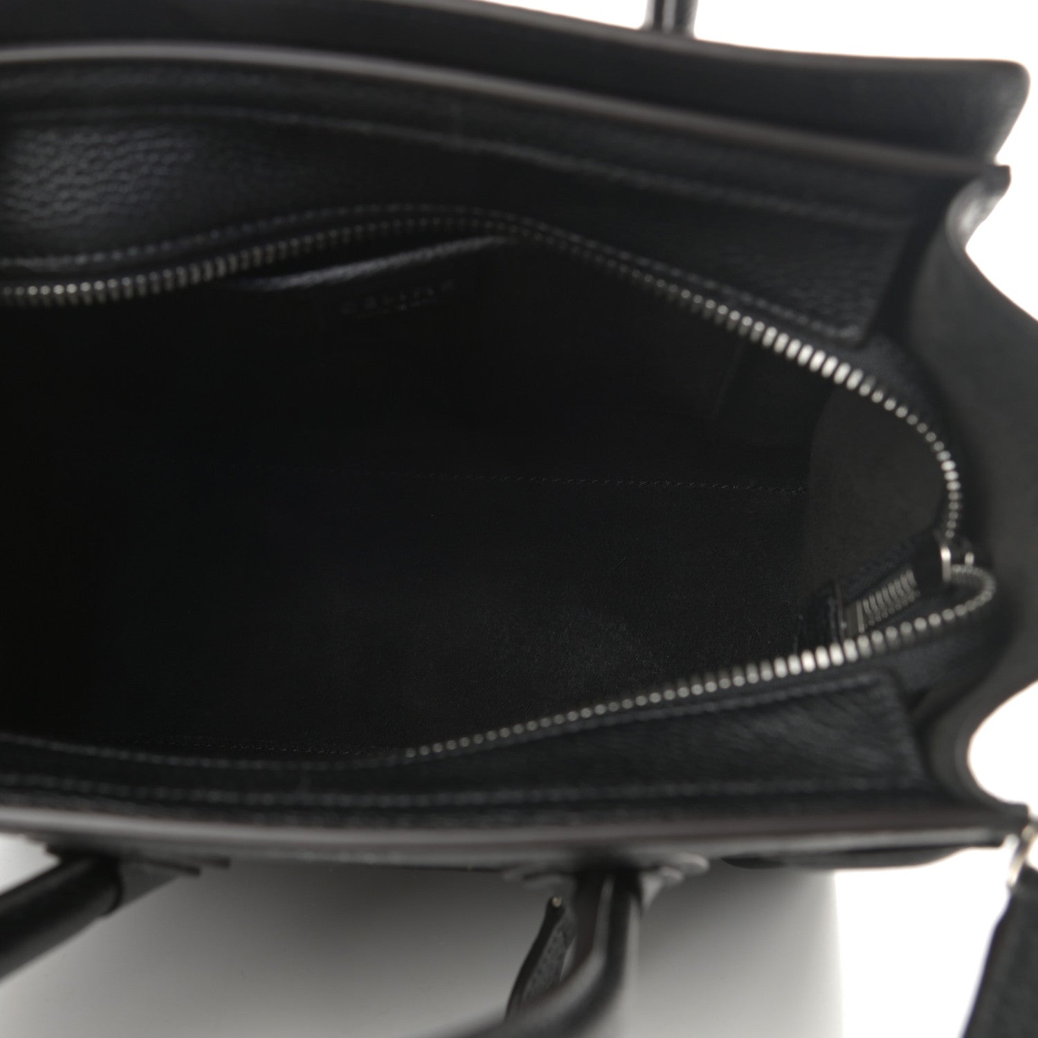 Celine Drummed Calfskin Nano Luggage Black 5 of 10