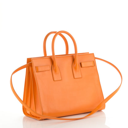 Saint Laurent Calfskin Small Sac De Jour Mandarine 3 of 12