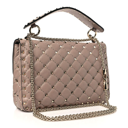 Valentino Garavani Lambskin Medium Rockstud Spike Shoulder Bag Poudre 3 of 9