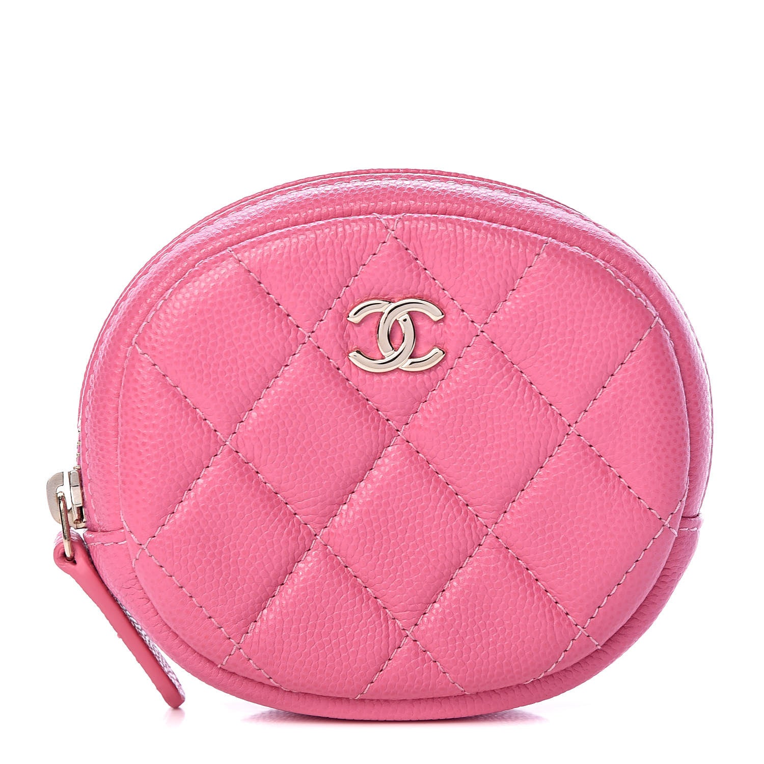 Chanel Iridescent Caviar Quilted Zip Around Classic Coin Purse Pink 1 of 8