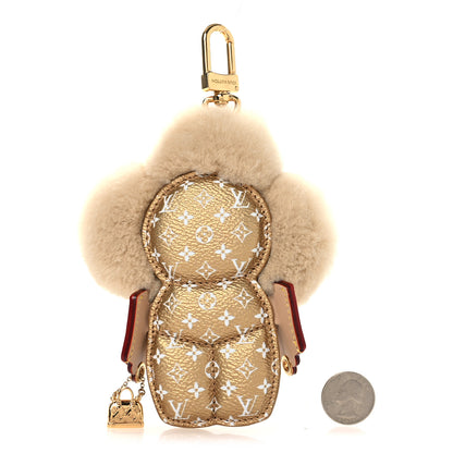 Louis Vuitton Metallic Monogram Mink Fur Vivienne Fashionista Bag Charm Key Holder 2 of 4