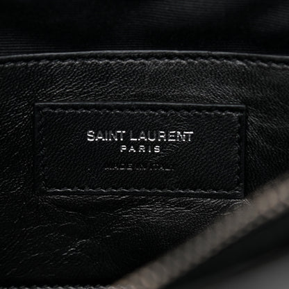 Saint Laurent Sheepskin Matelasse Chevron Monogram Large College Satchel Black 6 of 9
