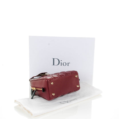 Christian Dior Lambskin Cannage Lily Tote Red Sapphire Blue 4 of 7