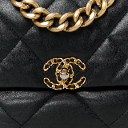 Chanel Lambskin Quilted Large Chanel 19 Flap Black 9 of 12
