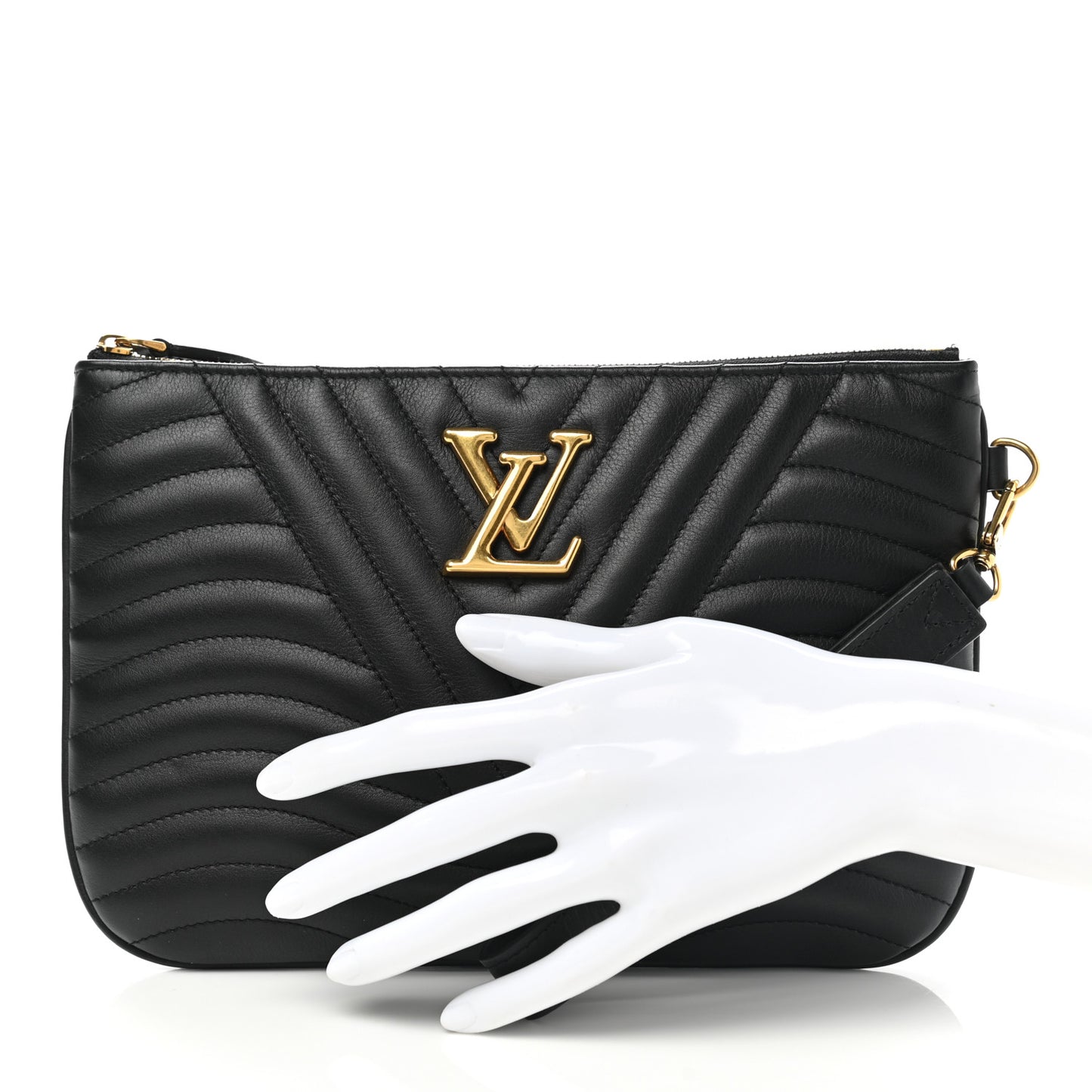 Calfskin New Wave Zipped Pochette Black