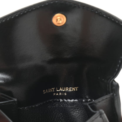 Saint Laurent Calfskin Uptown Monogram Card Case Black 6 of 10
