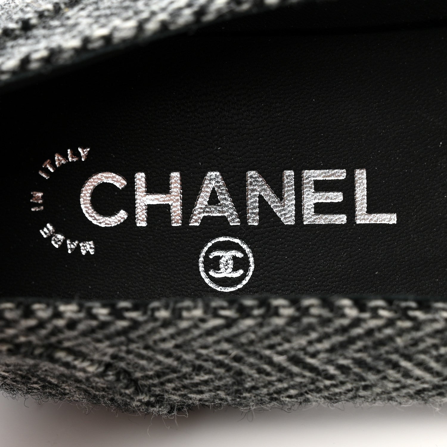 Chanel Tweed Quilted Camellia Ballerina Flats 40 Grey 6 of 11