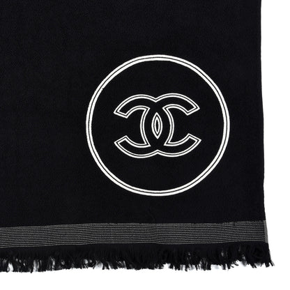 Chanel Terry Cotton CC Beach Towel Black 3 of 4