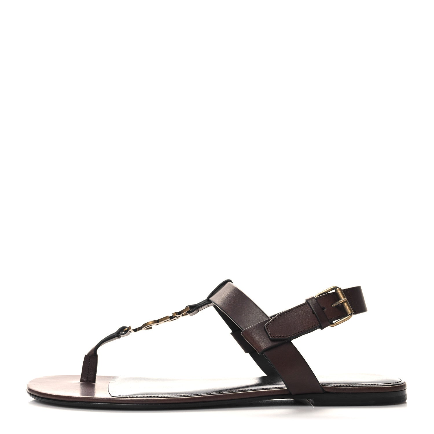 Saint Laurent Calfskin Mens Cassandra Monogram Sandals 43 Moro 1 of 9