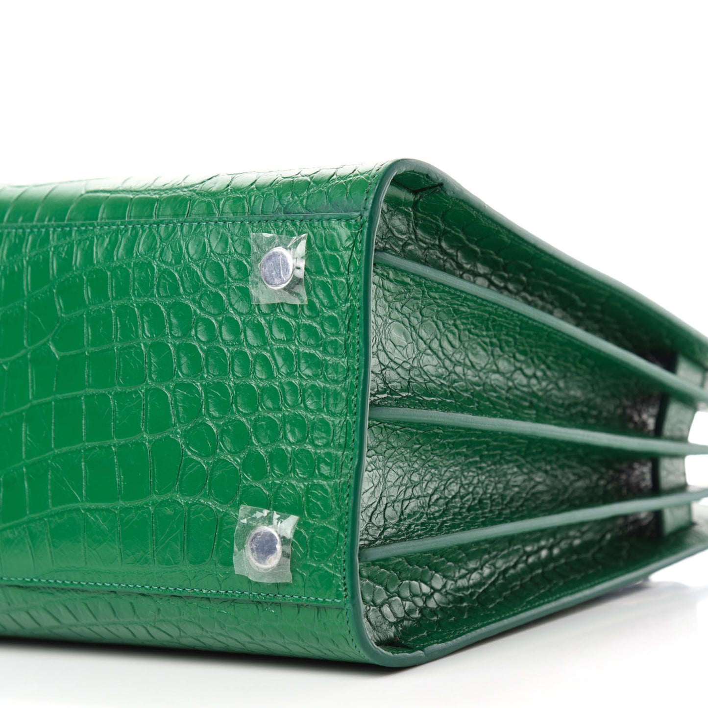 Calfskin Crocodile Embossed Small Sac de Jour Green