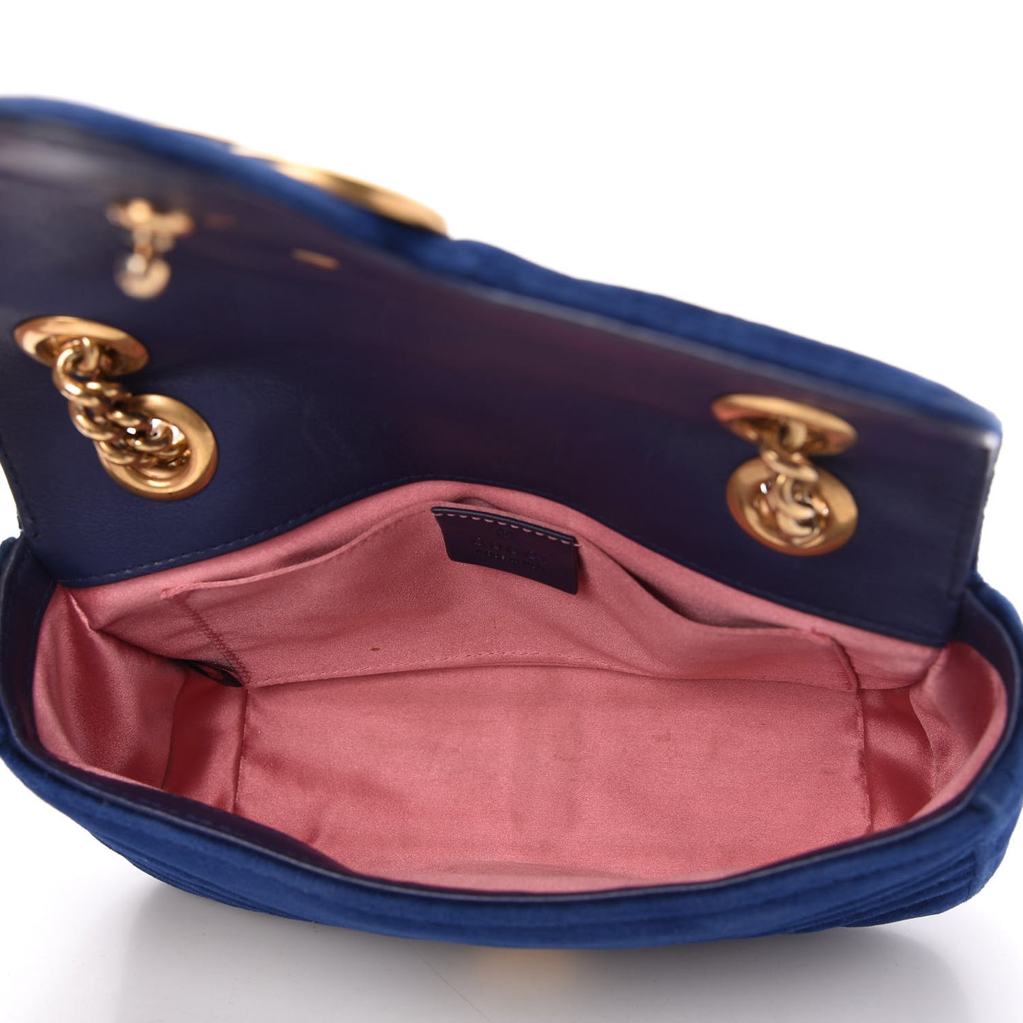 Velvet Matelasse Mini GG Marmont Shoulder Bag Cobalt Blue