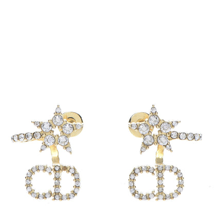 Christian Dior Crystal Clair D Lune Earrings Gold 1 of 6